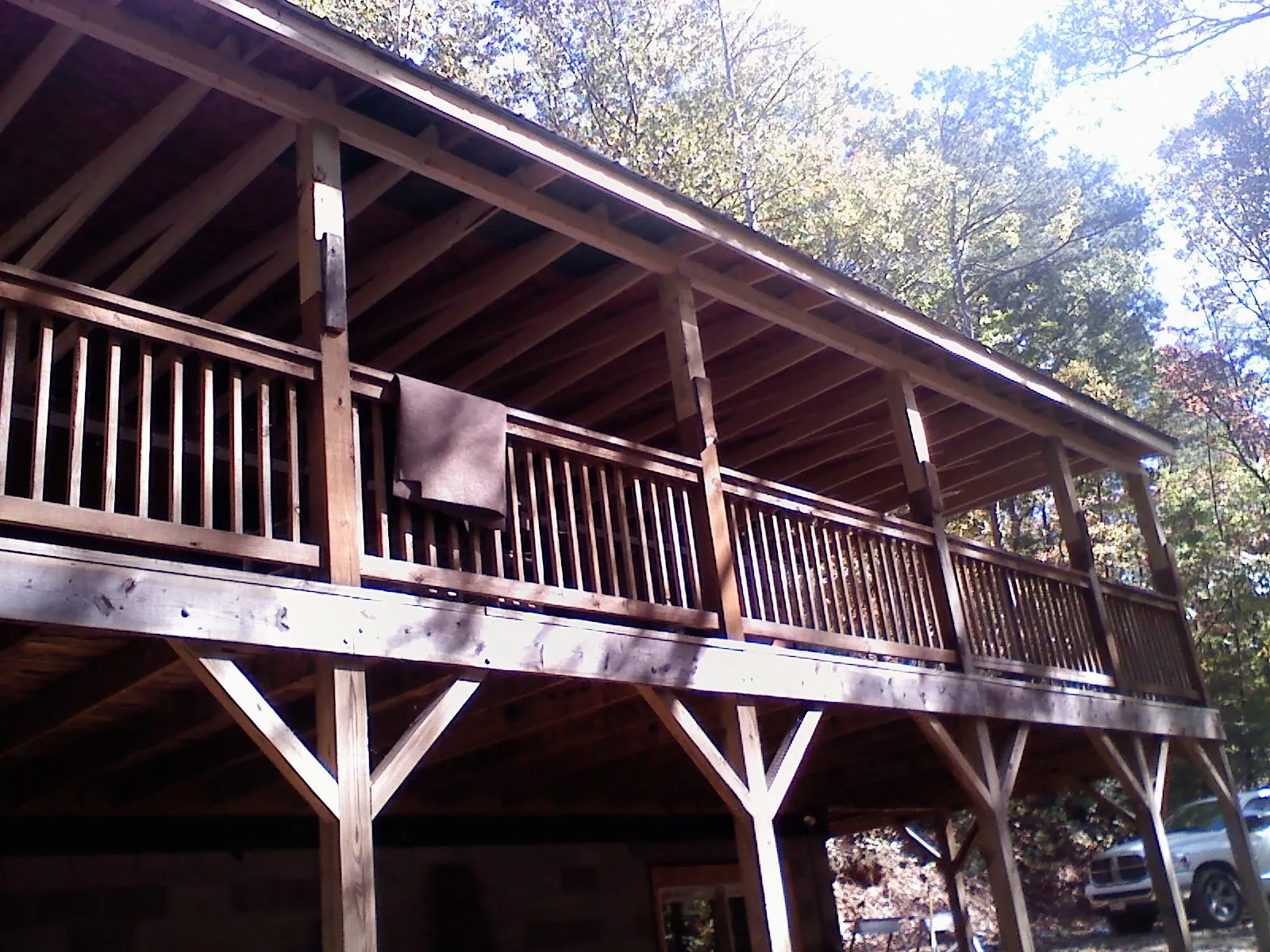 Timber framing under a new elevated porch and deck — Roof Leak Repair in Ballico by Roofing Brothers